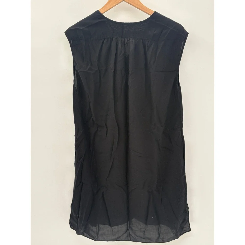 Athleta Dress‎ Women Small Sheer Resort Cover Up Beach Sleeveless Black Pockets